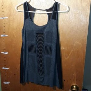Black cut-out cross tank